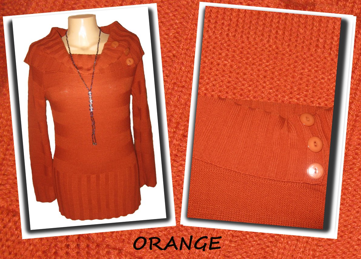 Sweter pomarańczowy damski