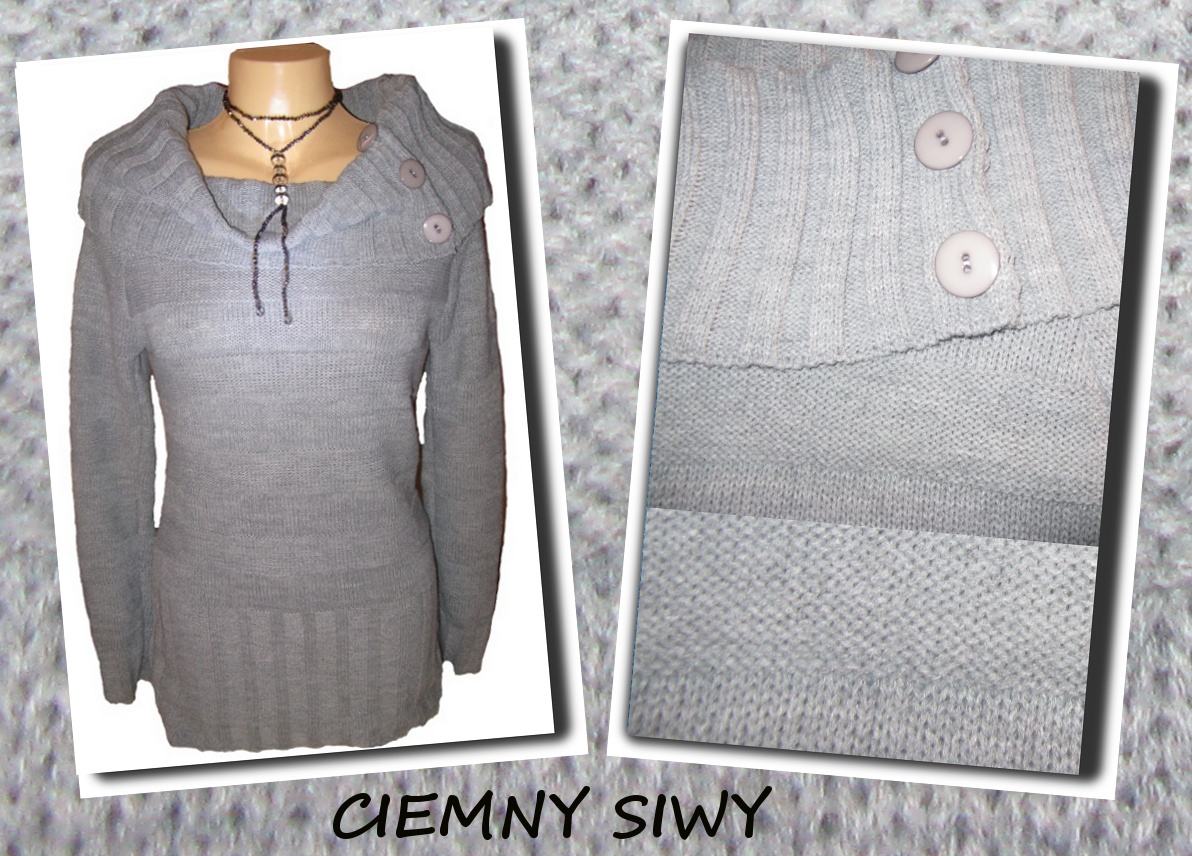 Sweter ciemny siwy