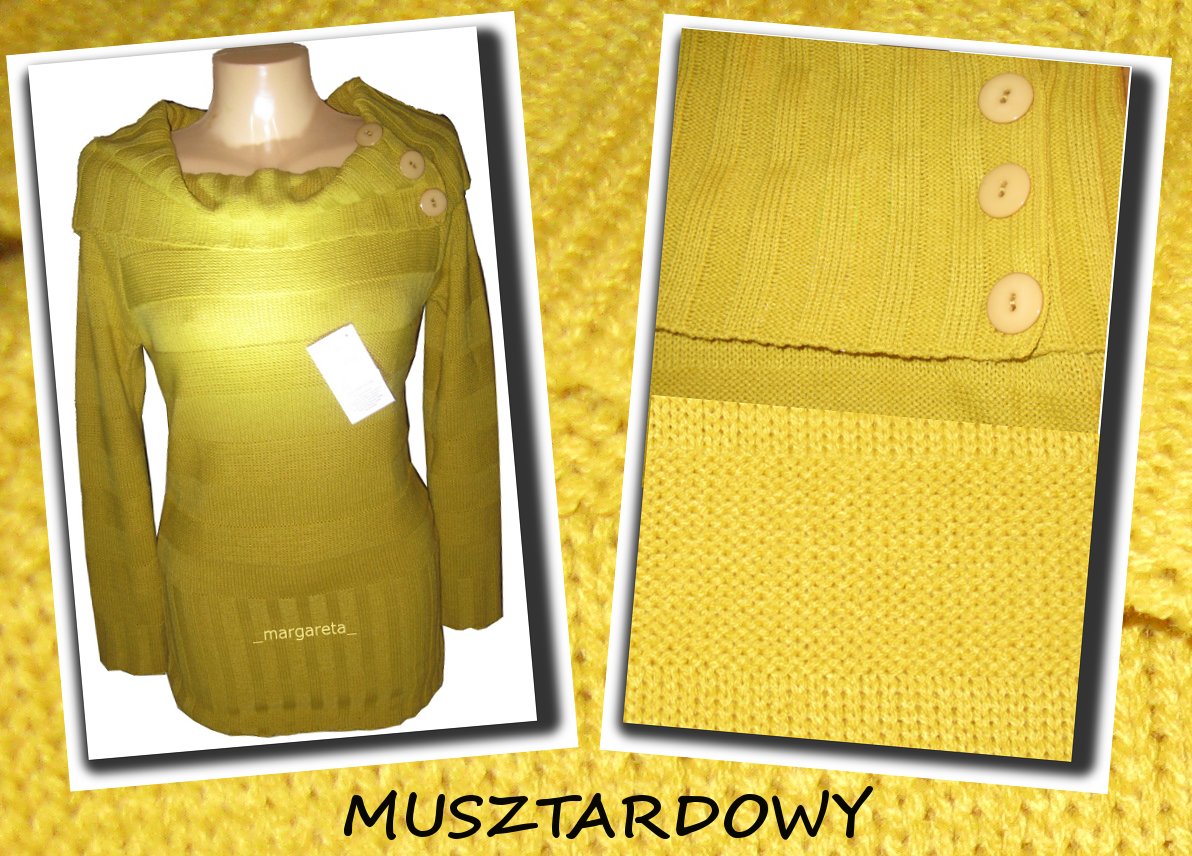 Sweter żółty damski