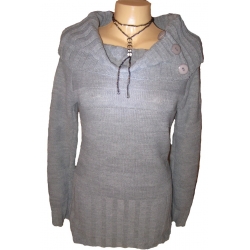 Sweter akrylowy siwy dla kobiety