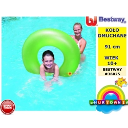 KOŁO DO PŁYWANIA BESTWAY 36025 91 cm KOLOR ZIELONY 10+