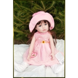 LALKA FUNKCYJNA 45 CM AMERICAN DOLL MÓWI ŚPIEWA SUKIENKA JASNY RÓŻ