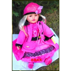 Lalka 60 cm we fioletowej sukience