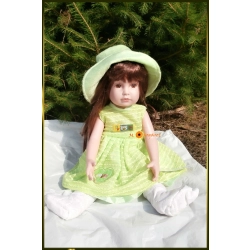 LALKA FUNKCYJNA 45 CM AMERICAN DOLL MÓWI ŚPIEWA SUKIENKA LIMONKA