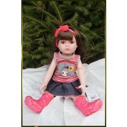 LALKA FUNKCYJNA 45 CM AMERICAN DOLL MÓWI ŚPIEWA SPÓDNICZKA JEANSOWA