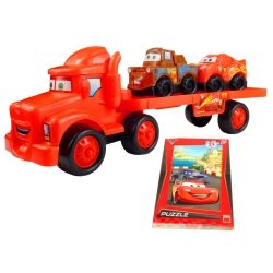 TIR MANIEK LAWETA CARS Z 2 AUTKAMI + PUZZLE CARS 24 ELEMENTY