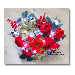 STROIK BOŻONARODZENIOWY NA CMENTARZ STOJĄCE SERCE LED GWIAZDA BETLEJEMSKA