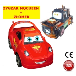 ZESTAW AUTO CARS ZYGZAK MCQUEEN 32 CM I ZŁOMEK 20 CM Z NAPĘDAMI