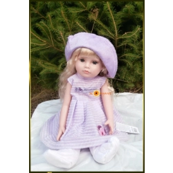 LALKA FUNKCYJNA 45CM AMERICAN DOLL MÓWI ŚPIEWA SUKIENKA FIOLETOWA