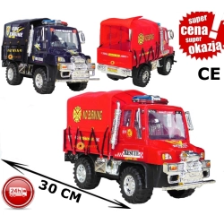 AUTO CARS SUPER TRUCK STRAŻ CZERWONE 30 CM PLANDEKA