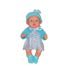 LALKA BOBAS INTERAKTYWNA DOROTKA 26 CM SUKIENKA W KWIATKI NIEBIESKIE BOLERKO