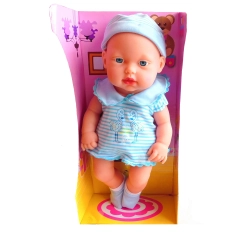 LALKA BOBAS DOROTKA 32 CM ŚPIEWA I MÓWI GUMOWA TWARZ NIEBIESKA SUKIENKA