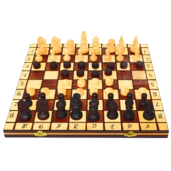 SZACHOWARCABY SZACHY + WARCABY DREWNIANE GRA 2 W 1  35 CM