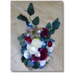 STROIK BOŻONARODZENIOWY 45 CM LED Z RÓŻAMI I GWIAZDĄ BETLEJEMSKĄ