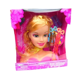 DUŻA GŁOWA LALKI BARBIE DO CZESANIA I STYLIZACJI + AKCESORIA  WIEK 3+