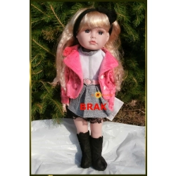 LALKA FUNKCYJNA 45 CM AMERICAN DOLL MÓWI ŚPIEWA RÓŻOWA KURTECZKA