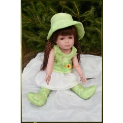 LALKA FUNKCYJNA 45 CM AMERICAN DOLL MÓWI ŚPIEWA BLUZKA ZIELONA