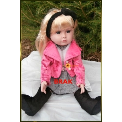 LALKA FUNKCYJNA 45 CM AMERICAN DOLL MÓWI ŚPIEWA RÓŻOWA KURTECZKA