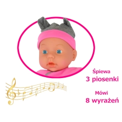 LALKA BOBAS DOROTKA 39 CM ŚPIEWA MIĘKKA LALKA DO PRZYTULANIA ŚPIOSZKI RÓŻ