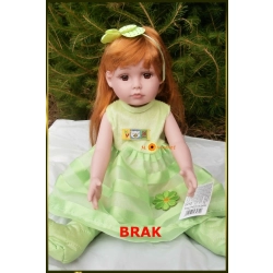 LALKA FUNKCYJNA 45 CM AMERICAN DOLL MÓWI ŚPIEWA RUDA SUKIENKA LIMONKA