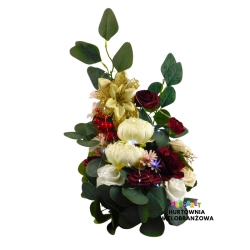 STROIK BOŻONARODZENIOWY 45 CM LED Z RÓŻAMI I GWIAZDĄ BETLEJEMSKĄ