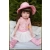 LALKA FUNKCYJNA 45 CM AMERICAN DOLL MÓWI ŚPIEWA BLUZKA RÓŻOWA Z OZDOBAMI