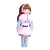 LALKA FUNKCYJNA 45 CM AMERICAN DOLL MÓWI ŚPIEWA SPÓDNICZKA RÓŻ BOLERKO SIWE