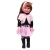 LALKA FUNKCYJNA 45 CM AMERICAN DOLL MÓWI SPÓDNICZKA RÓŻ CZARNE BOLERKO