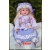 Lalka 60 cm we fioletowej sukience z kapeluszem